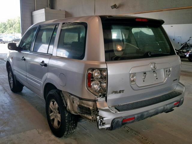 2HKYF18186H524707 - 2006 HONDA PILOT LX SILVER photo 9