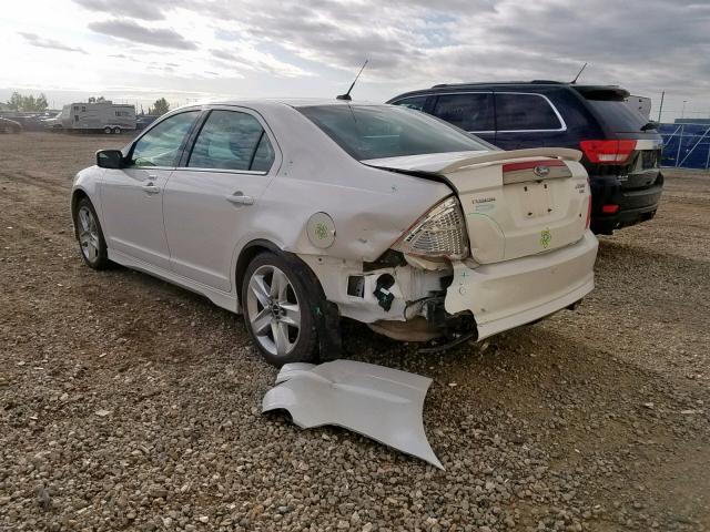 3FAHP0DC9BR110928 - 2011 FORD FUSION SPO WHITE photo 3