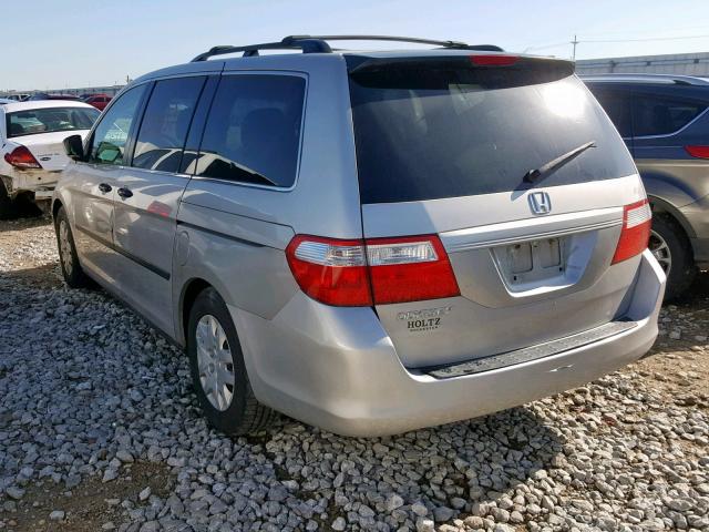 5FNRL38247B007132 - 2007 HONDA ODYSSEY LX SILVER photo 3