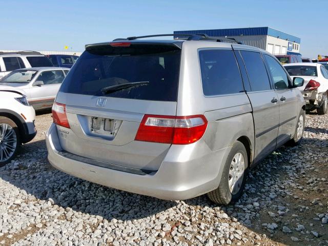 5FNRL38247B007132 - 2007 HONDA ODYSSEY LX SILVER photo 4