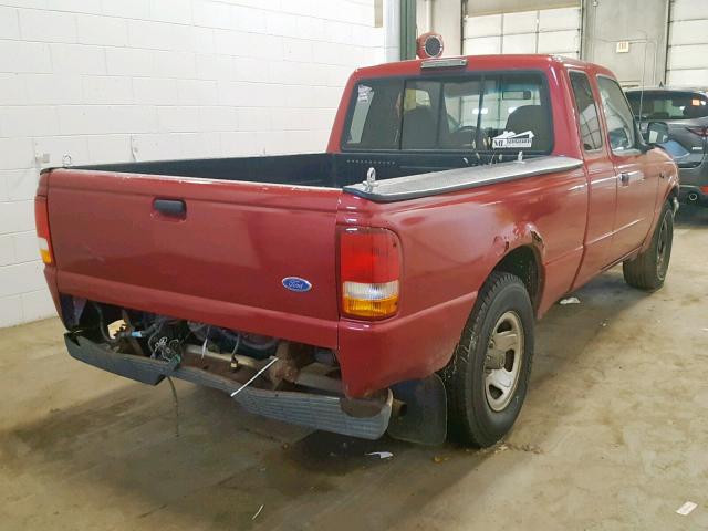 1FTCR14U0PTA61699 - 1993 FORD RANGER SUP RED photo 4