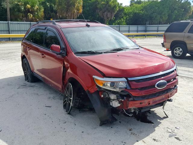 2FMDK3JC3DBC20819 - 2013 FORD EDGE SEL RED photo 1