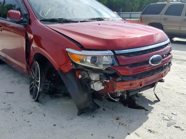 2FMDK3JC3DBC20819 - 2013 FORD EDGE SEL RED photo 9