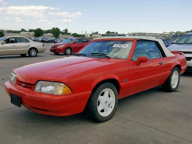 1FACP44E8NF166329 - 1992 FORD MUSTANG LX RED photo 2