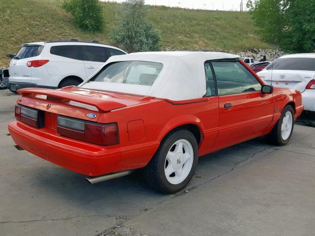 1FACP44E8NF166329 - 1992 FORD MUSTANG LX RED photo 4