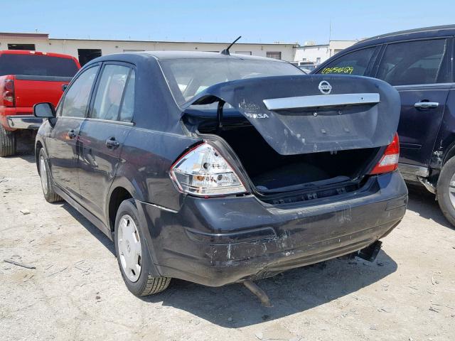 3N1BC11E49L436918 - 2009 NISSAN VERSA S BLACK photo 3