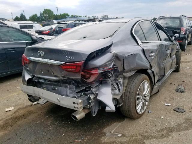 JN1EV7AR0JM444022 - 2018 INFINITI Q50 LUXE GRAY photo 4