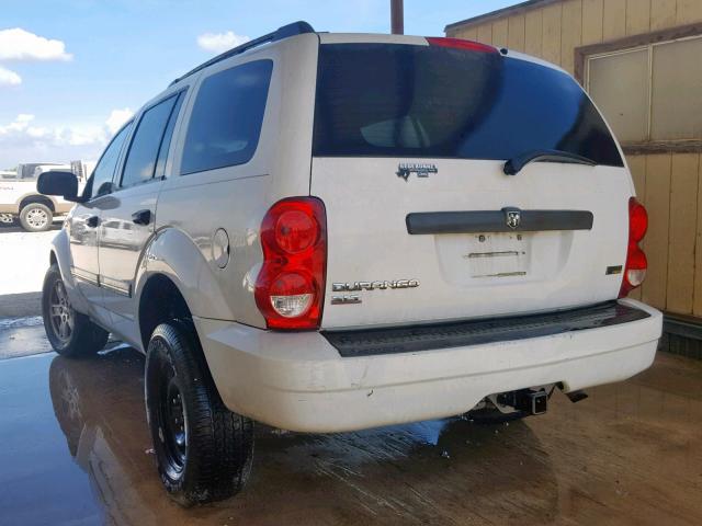 1D8HB48P47F584062 - 2007 DODGE DURANGO SL WHITE photo 3