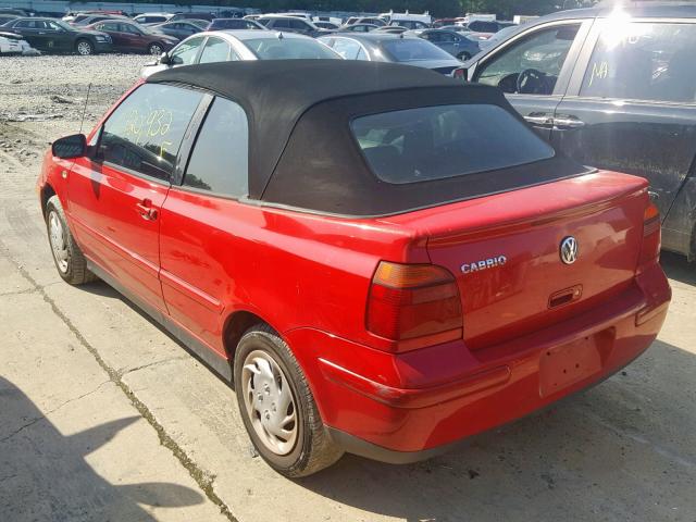 3VWCC21V31M816903 - 2001 VOLKSWAGEN CABRIO GLS RED photo 3