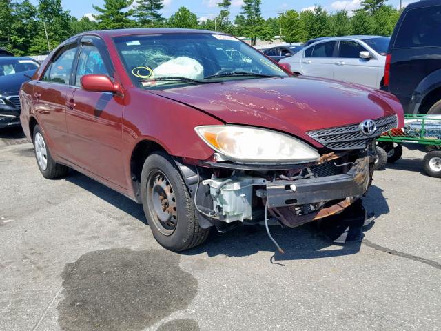 JTDBE32K920076040 - 2002 TOYOTA CAMRY LE RED photo 1