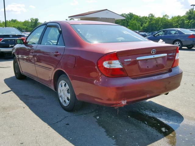 JTDBE32K920076040 - 2002 TOYOTA CAMRY LE RED photo 3