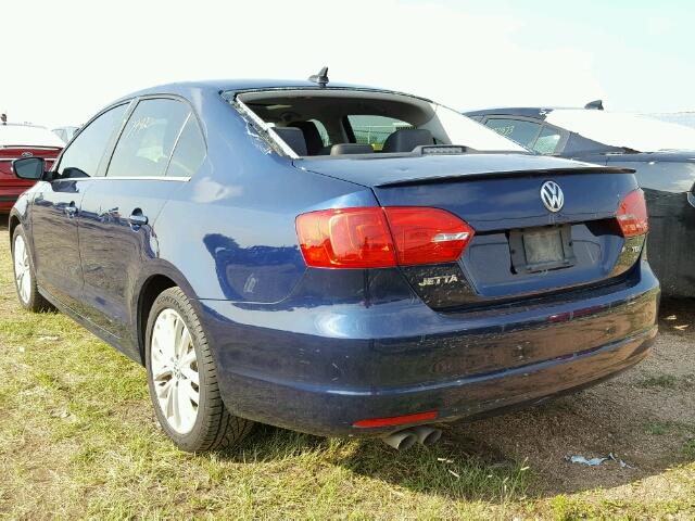 3VWLL7AJ4EM406188 - 2014 VOLKSWAGEN JETTA TDI BLUE photo 3