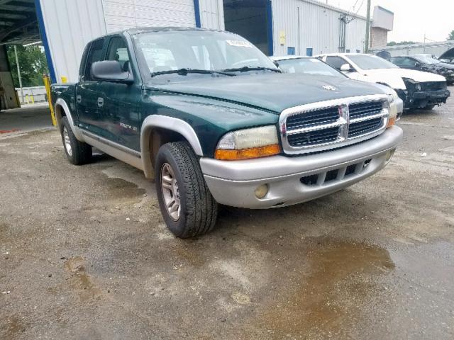 1B7HL48X22S525412 - 2002 DODGE DAKOTA QUA GREEN photo 1