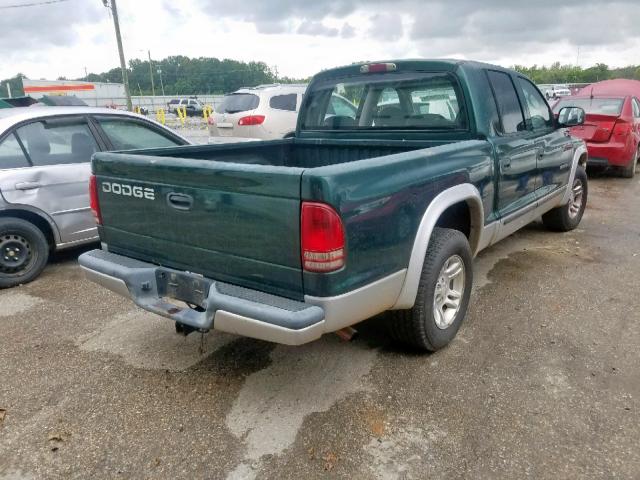 1B7HL48X22S525412 - 2002 DODGE DAKOTA QUA GREEN photo 4