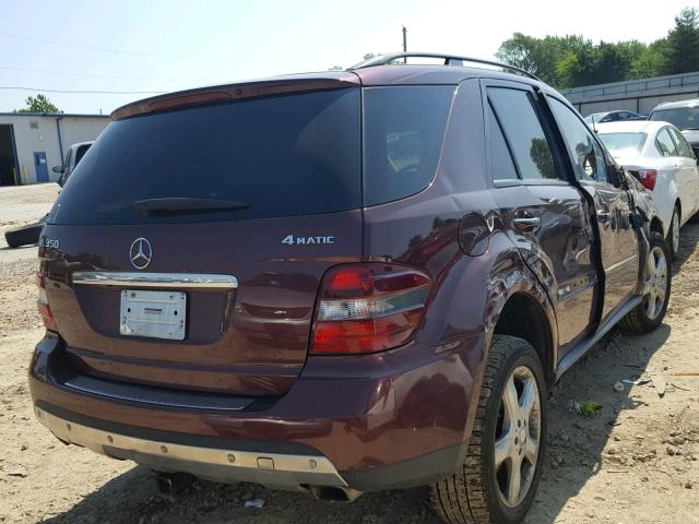 4JGBB86E68A303788 - 2008 MERCEDES-BENZ ML 350 MAROON photo 4