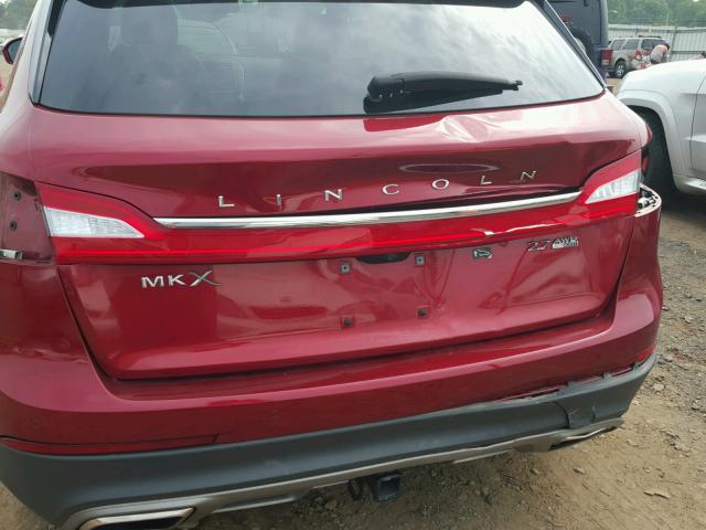 2LMTJ8LPXGBL63738 - 2016 LINCOLN MKX RESERV RED photo 9