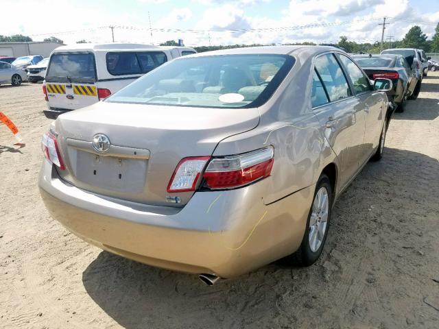 4T1BB46K08U053252 - 2008 TOYOTA CAMRY HYBR GOLD photo 4