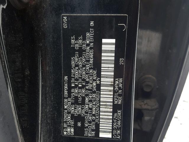 JTLKT324750190313 - 2005 TOYOTA SCION XB Қара фото 10