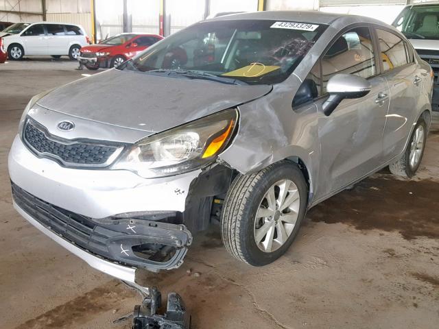 KNADN4A38D6103511 - 2013 KIA RIO EX SILVER photo 2