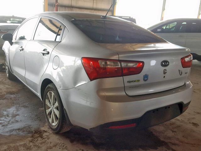 KNADN4A38D6103511 - 2013 KIA RIO EX SILVER photo 3