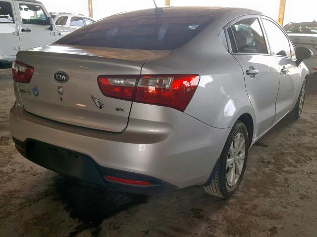 KNADN4A38D6103511 - 2013 KIA RIO EX SILVER photo 4