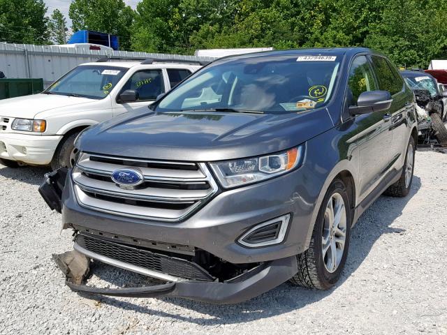 2FMPK4K8XFBC31347 - 2015 FORD EDGE TITAN SILVER photo 2