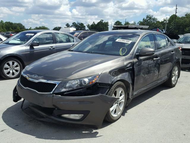 KNAGN4A77B5096053 - 2011 KIA OPTIMA EX GRAY photo 2