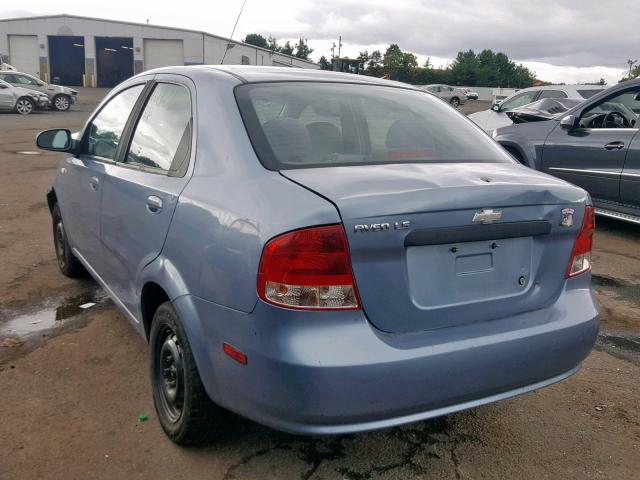 KL1TD56686B555292 - 2006 CHEVROLET AVEO BASE Mavi foto 3