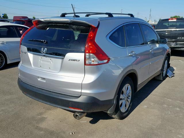 JHLRM4H74CC002182 - 2012 HONDA CR-V EXL SILVER photo 4