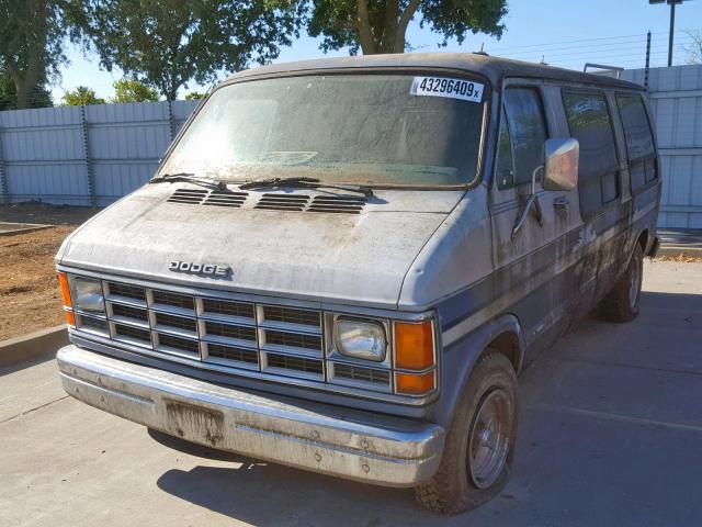 2B6GB13T8GK522795 - 1986 DODGE RAM VAN B1 BLUE photo 2