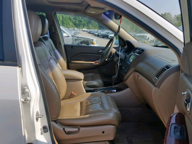 2HNYD18235H532049 - 2005 ACURA MDX WHITE photo 5