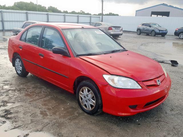 1HGES16335L003781 - 2005 HONDA CIVIC DX V RED photo 1