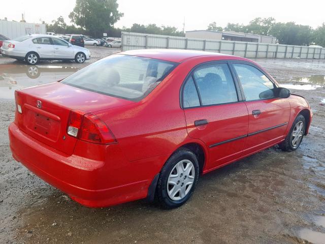 1HGES16335L003781 - 2005 HONDA CIVIC DX V RED photo 4