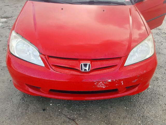 1HGES16335L003781 - 2005 HONDA CIVIC DX V RED photo 9