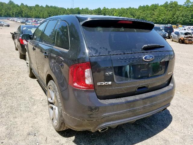 2FMDK3AK7EBA95008 - 2014 FORD EDGE SPORT BLACK photo 3