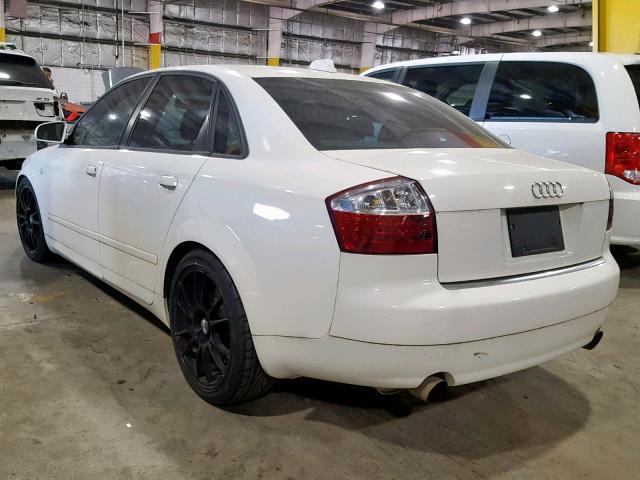 WAULC68EX4A215762 - 2004 AUDI A4 1.8T QU WHITE photo 3