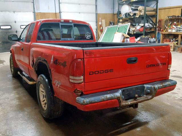 1D7HG32XX3S369392 - 2003 DODGE DAKOTA SPO RED photo 3