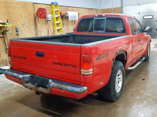 1D7HG32XX3S369392 - 2003 DODGE DAKOTA SPO RED photo 4