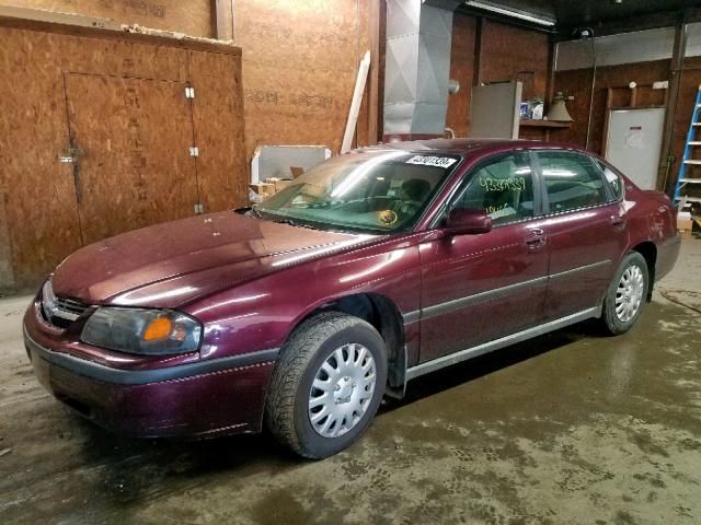 2G1WF52E639274143 - 2003 CHEVROLET IMPALA BURGUNDY photo 2