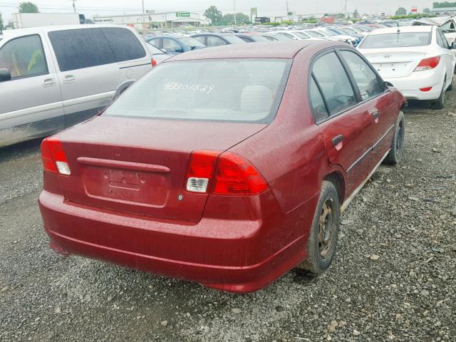 2HGES16305H041367 - 2005 HONDA CIVIC DX V RED photo 4