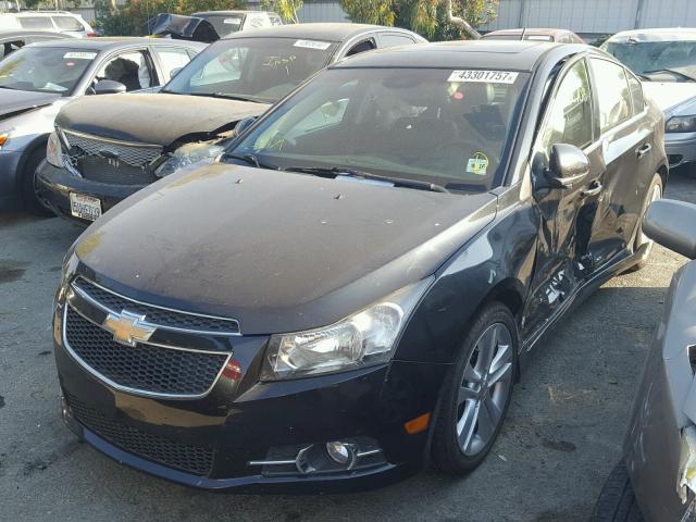 1G1PH5S99B7255796 - 2011 CHEVROLET CRUZE LTZ BLACK photo 2