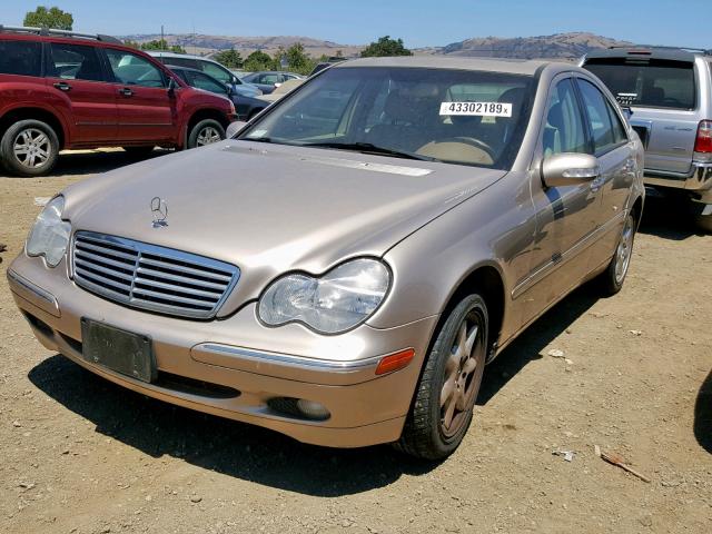 WDBRF61J91F080394 - 2001 MERCEDES-BENZ C 240 BROWN photo 2