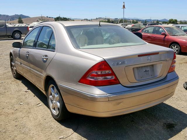 WDBRF61J91F080394 - 2001 MERCEDES-BENZ C 240 BROWN photo 3