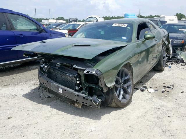 2C3CDZAG0KH616608 - 2019 DODGE CHALLENGER GREEN photo 2