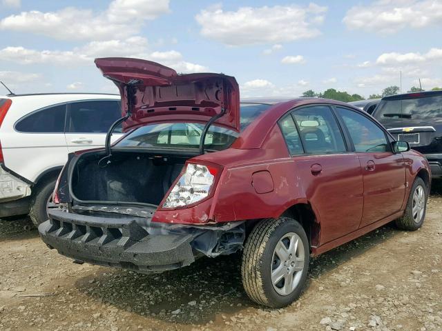 1G8AZ55FX7Z134812 - 2007 SATURN ION LEVEL RED photo 4
