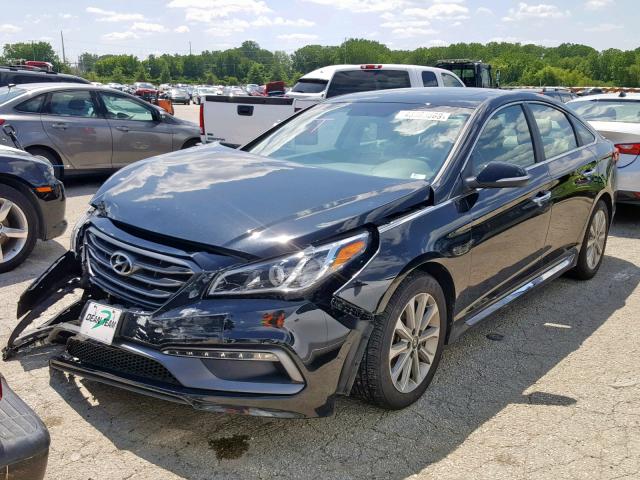 5NPE34AF0GH299235 - 2016 HYUNDAI SONATA SPO BLACK photo 2