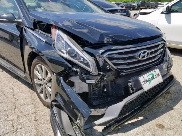 5NPE34AF0GH299235 - 2016 HYUNDAI SONATA SPO BLACK photo 9