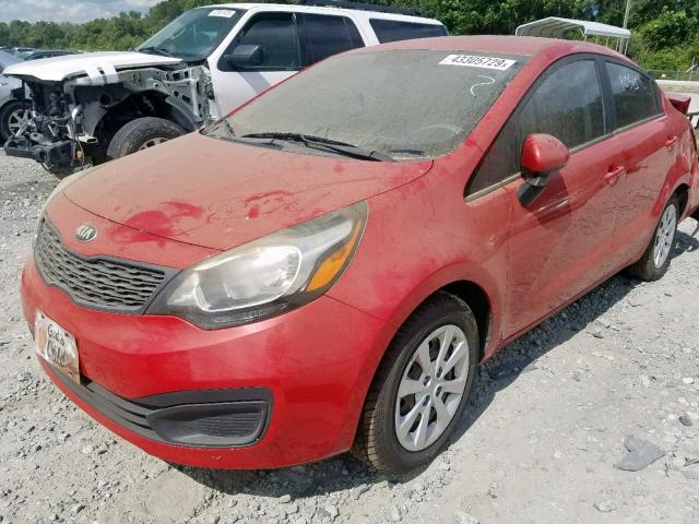 KNADM4A35D6200328 - 2013 KIA RIO LX RED photo 2