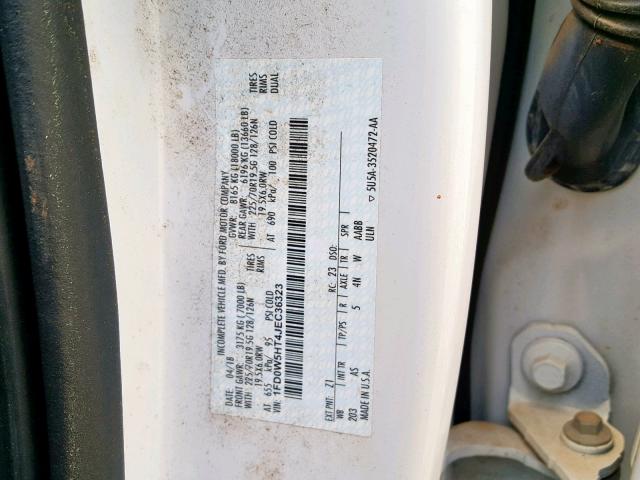 1FD0W5HT4JEC36323 - 2018 FORD F550 SUPER WHITE photo 10