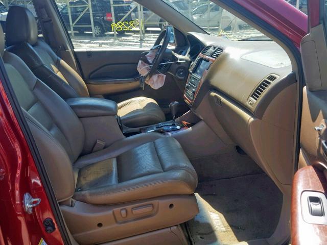 2HNYD18885H542774 - 2005 ACURA MDX TOURIN MAROON photo 5